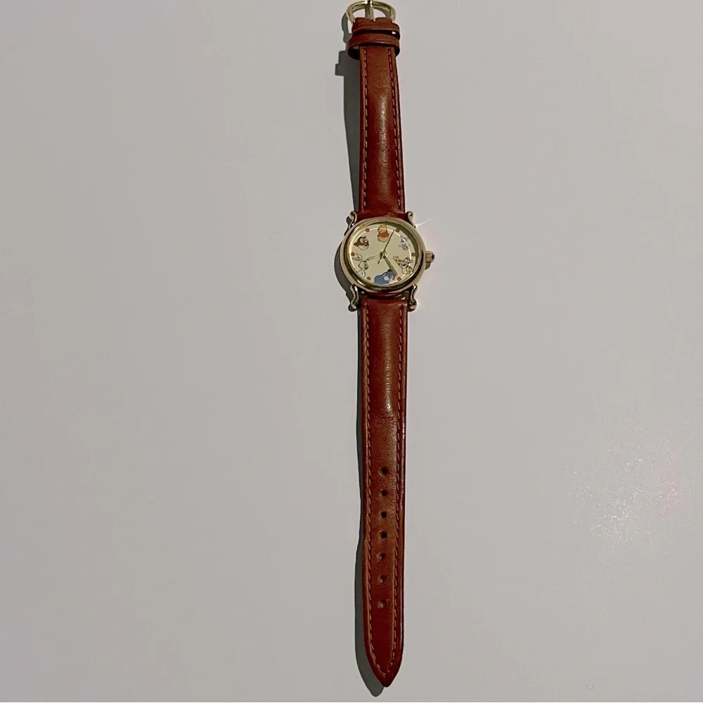 Vintage Winnie the Pooh & Friends Disney Parks Watch with Brown Leather Strap - Picture 2 of 13